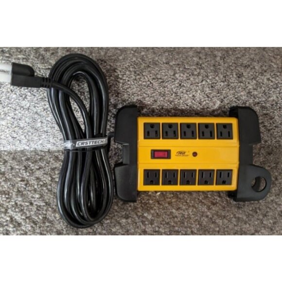 10-Outlets Heavy Duty Power Strip Metal Surge Protector with 15 Amps - Picture 2 of 2